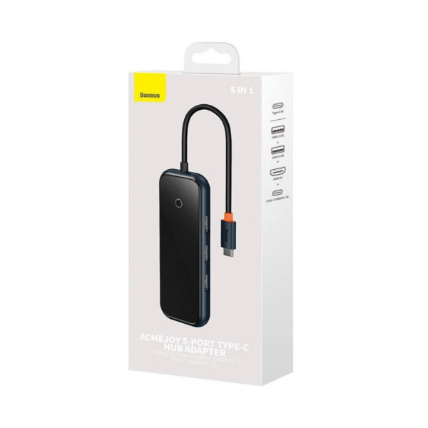 USB-хаб Baseus AcmeJoy 5-Port Type-C HUB Adapter（Type-C to HDMI*1+USB3.0*2+USB2.0*1+Type-C PD&Data *1）Dark Gray