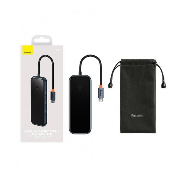USB-хаб Baseus AcmeJoy 5-Port Type-C HUB Adapter（Type-C to HDMI*1+USB3.0*2+USB2.0*1+Type-C PD&Data *1）Dark Gray