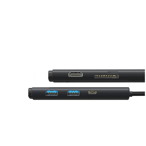 USB-хаб Baseus Lite Series 6-Port Type-C HUB Docking Station (Type-C to HDMI+USB3.0*2+Type-C Data+SD/TF) Black