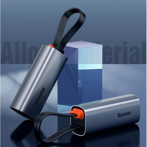 USB-Hub Baseus Steel Cannon Series USB A & Type-C Bidirectional Gigabit LAN Adapter Dark grey