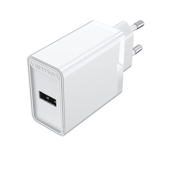 Зарядний пристрій Vention 1-port USB Wall Charger(12W) EU-Plug Білий (FAAW0-EU)
