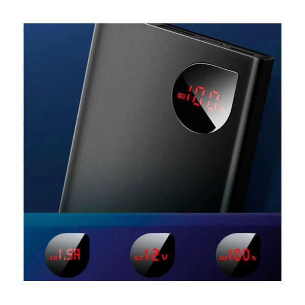 Зовнішній акумулятор Baseus Adaman Metal Digital Display QC Power Bank 10000mAh 22.5W Black