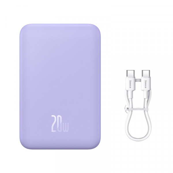 Зовнішній акумулятор Baseus Magnetic Mini Wireless Fast Charge Power Bank 20000mAh 20W Purple (PPCX150005)