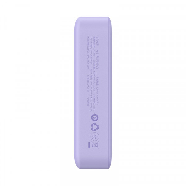 Зовнішній акумулятор Baseus Magnetic Mini Wireless Fast Charge Power Bank 20000mAh 20W Purple (PPCX150005)