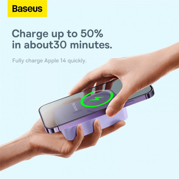 Зовнішній акумулятор Baseus Magnetic Mini Wireless Fast Charge Power Bank 20000mAh 20W Purple (PPCX150005)
