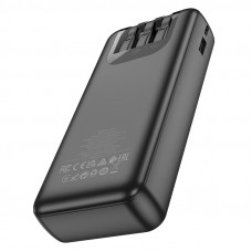 Зовнішній акумулятор HOCO J114A Charger power bank with cable and digital display(20000mAh) Black (6942007601863)