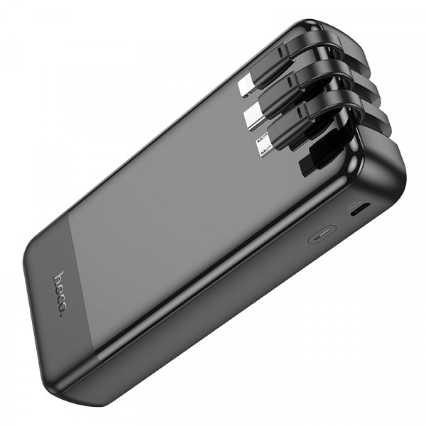 Зовнішній акумулятор HOCO J114A Charger power bank with cable and digital display(20000mAh) Black (6942007601863)