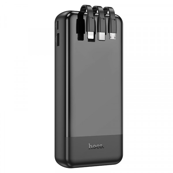 Зовнішній акумулятор HOCO J114A Charger power bank with cable and digital display(20000mAh) Black (6942007601863)