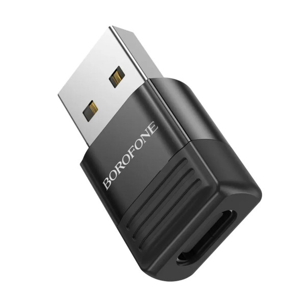 Адаптер BOROFONE BV18 USB male to Type-C female USB2.0 adapter Чорний