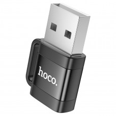Адаптер HOCO UA31D USB male to Type-C female USB2.0 adapter Чорний