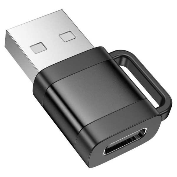 Адаптер HOCO UA31D USB male to Type-C female USB2.0 adapter Чорний
