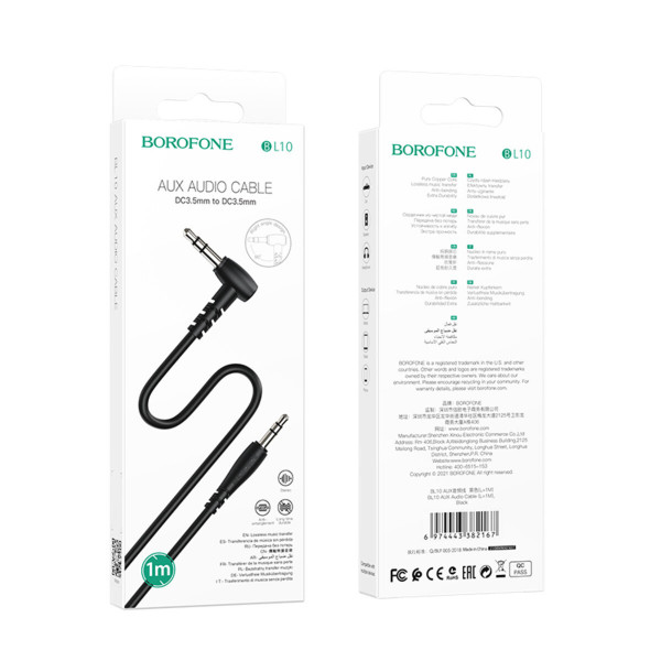 Аудіокабель BOROFONE BL10 AUX audio cable 1m Black
