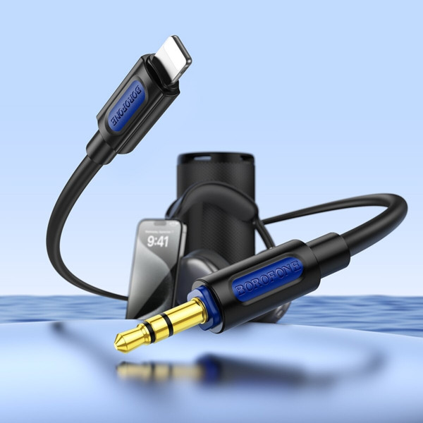 Аудіокабель BOROFONE BL20 True sound silicone digital audio conversion cable iP Black