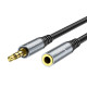 Аудiокабель HOCO UPA20 3.5 audio extension cable male to female (L=1M) Metal Gray