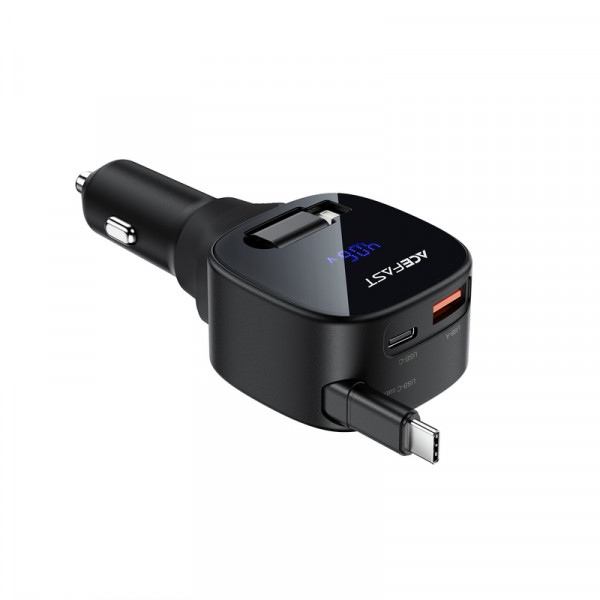 Автомобільний зарядний пристрій ACEFAST B17 95W car charger with telescopic cable Black (6974316285946)