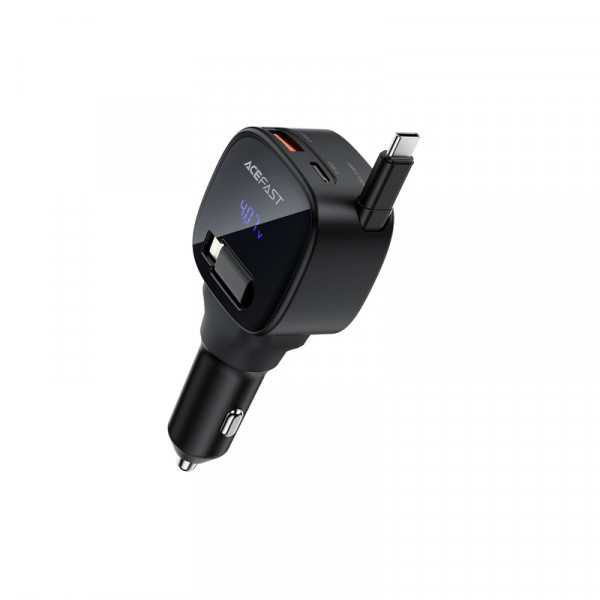 Автомобільний зарядний пристрій ACEFAST B17 95W car charger with telescopic cable Black (6974316285946)