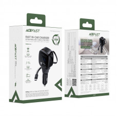Автомобільний зарядний пристрій ACEFAST B17 95W car charger with telescopic cable Black (6974316285946)