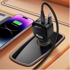 Автомобільний зарядний пристрій ACEFAST B17 95W car charger with telescopic cable Black (6974316285946)