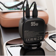 Автомобільний зарядний пристрій ACEFAST B17 95W car charger with telescopic cable Black (6974316285946)