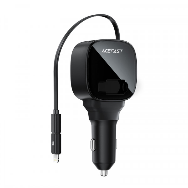 Автомобільний зарядний пристрій ACEFAST B17 95W car charger with telescopic cable Black (6974316285946)