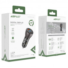 Автомобільний зарядний пристрій ACEFAST B6 metal 63W (USB-A+USB-C) with digital display (6974316280972)