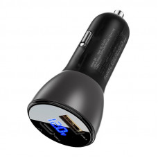 Автомобільний зарядний пристрій ACEFAST B6 metal 63W (USB-A+USB-C) with digital display (6974316280972)