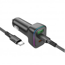 Автомобільний зарядний пристрій BOROFONE BZ28C Trophie PD60W(2C1A) car charger set(C to C) Black (6941991110894)