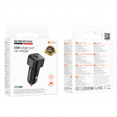 Автомобільний зарядний пристрій BOROFONE BZ34A Cloud single port PD20W car charger Black (6941991122316)