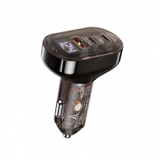 Автомобільний зарядний пристрій REMAX Cybo Series 72W PD+QC 1A+2C Transparent Fast Car Charger with Digital Display RCC351 Black (6954851229377)