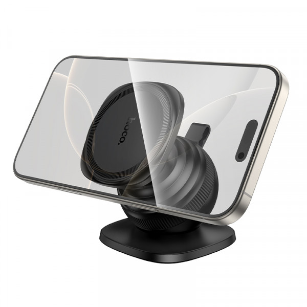 Автотримач для телефона HOCO H103 Daisy magnetic ring car holder(center console) Black (6942007674485)