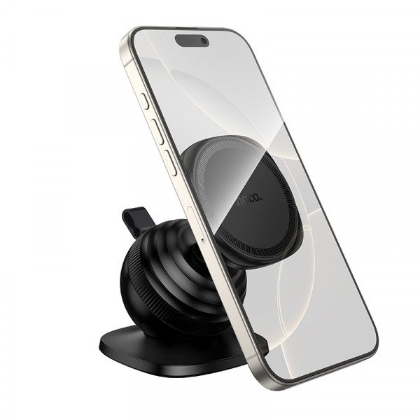 Автотримач для телефона HOCO H103 Daisy magnetic ring car holder(center console) Black (6942007674485)