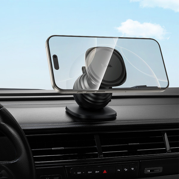 Автотримач для телефона HOCO H103 Daisy magnetic ring car holder(center console) Black (6942007674485)