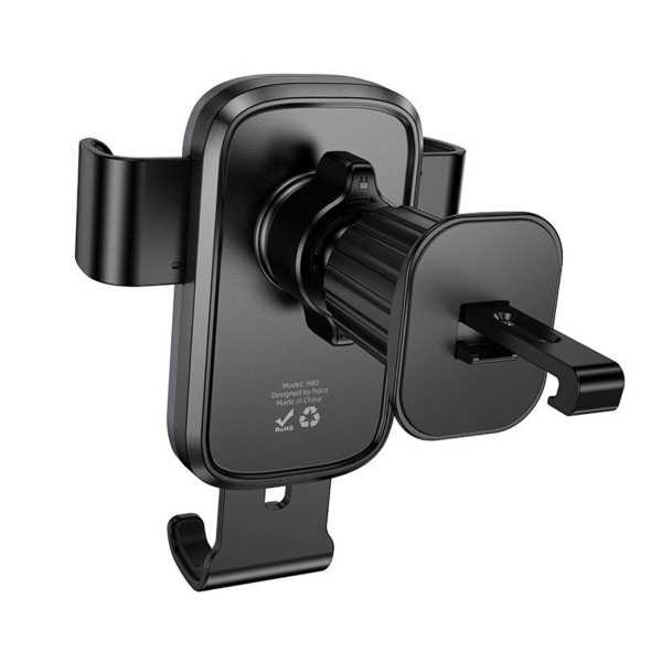 Автотримач для телефона HOCO H80 Vista gravity car holder (air outlet) Black Metal Gray