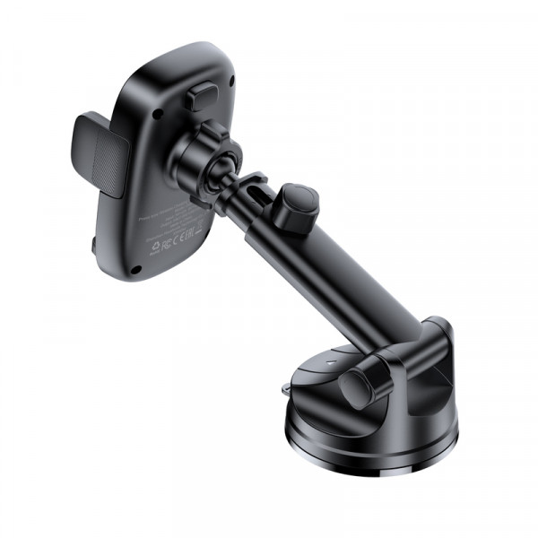 Автотримач для телефона з БЗП ACEFAST D49 press type wireless charging car holder for dashboard Black (6974316284130)