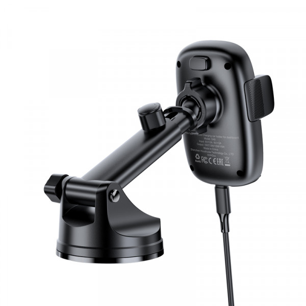 Автотримач для телефона з БЗП ACEFAST D49 press type wireless charging car holder for dashboard Black (6974316284130)