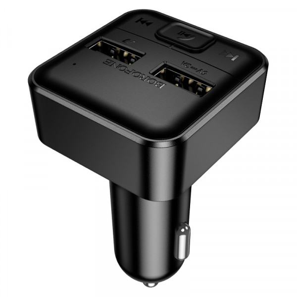 АЗП з FM-модулятором BOROFONE BC63 Selecto car BT FM transmitter Black (6941991126185)