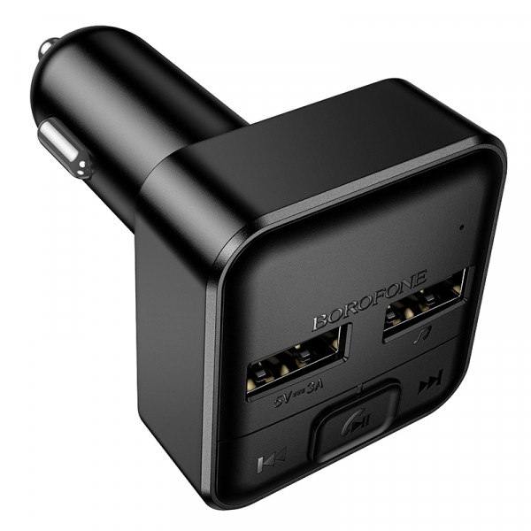 АЗП з FM-модулятором BOROFONE BC63 Selecto car BT FM transmitter Black (6941991126185)