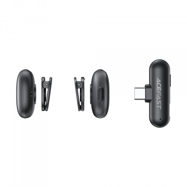 Бездротова мікрофонна система ACEFAST R1 wireless lavalier microphones Black (6974316284895)