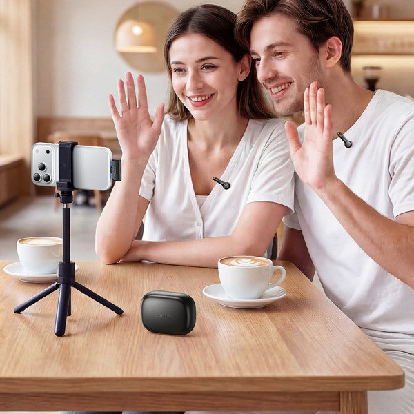 Бездротова мікрофонна система HOCO L27 Ice hidden wireless microphone (Type-C) Black (6942007680646)