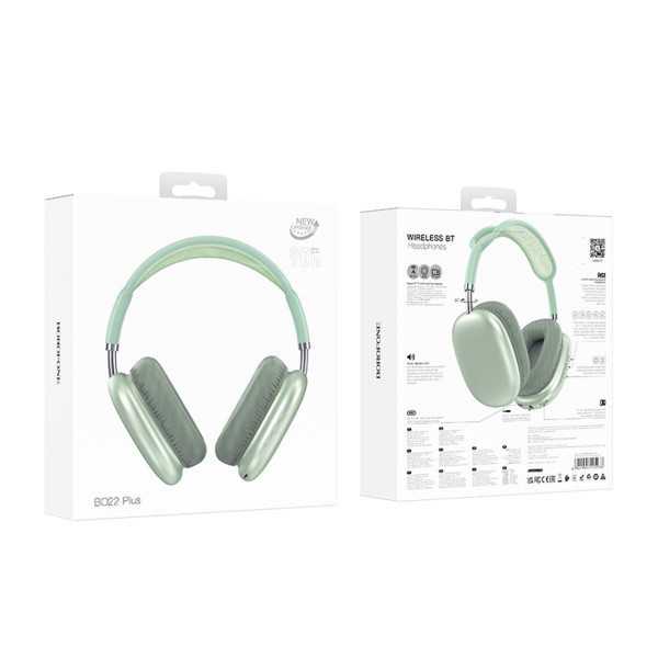 Бездротові навушники BOROFONE BO22 Plus Elegant BT headphones Green