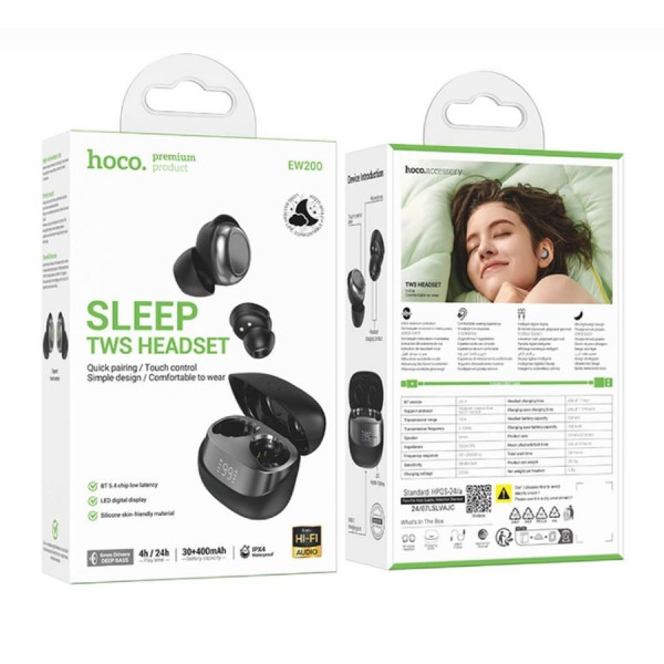 Бездротові навушники HOCO EW200 Elegant true wireless sleep BT headset Black