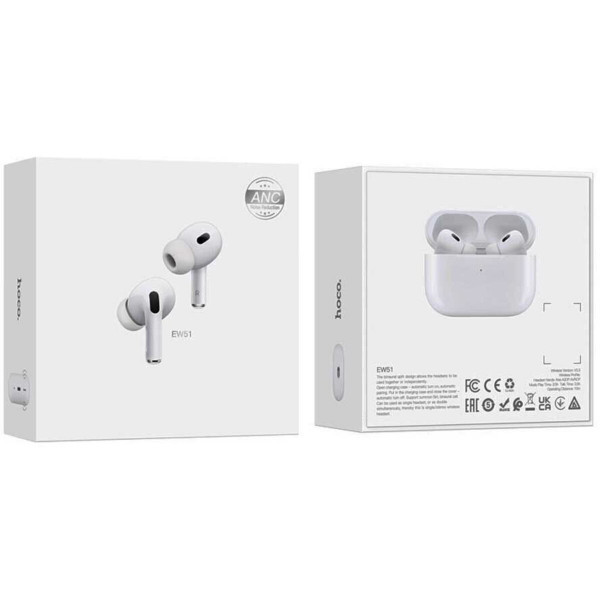 Бездротові навушники HOCO EW51 True wireless ANC noise reduction BT headset White