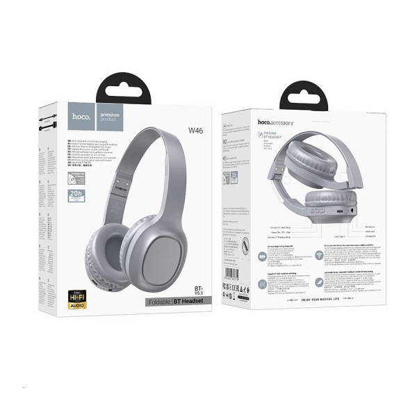Бездротові навушники HOCO W46 Charm BT headset Light Блакитний Gray
