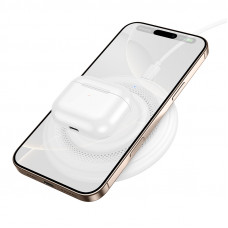 Бездротовий зарядний пристрій BOROFONE BQ40 Crown desktop wireless fast charger White (6941991123757)