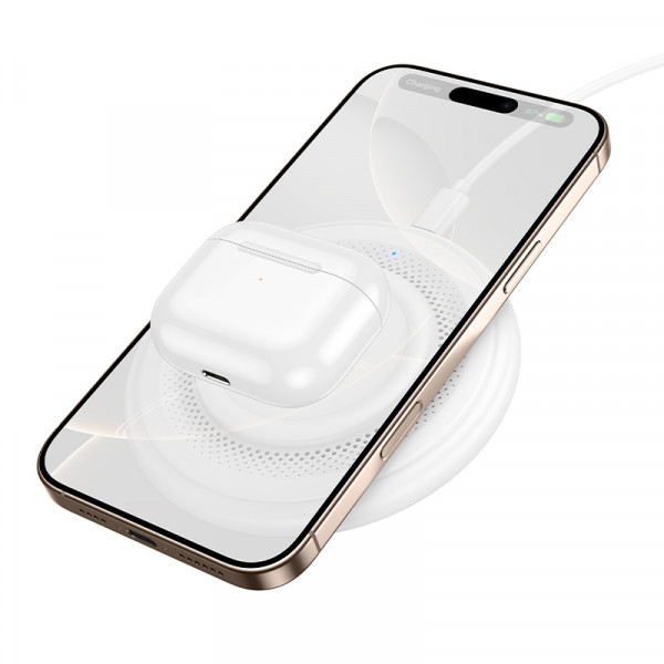 Бездротовий зарядний пристрій BOROFONE BQ40 Crown desktop wireless fast charger White (6941991123757)