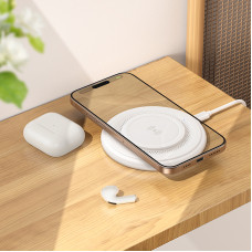 Бездротовий зарядний пристрій BOROFONE BQ40 Crown desktop wireless fast charger White (6941991123757)