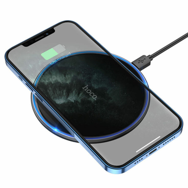 Бездротовий зарядний пристрій HOCO CW6 Pro Easy 15W charging wireless fast charger Чорний