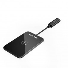Бездротовий зарядний пристрій Vention Wireless Charger 15W Ultra-thin Mirrored Surface Type 0.05M Чорний