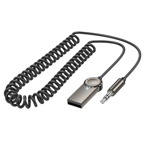 Bluetooth-ресивер BOROFONE BC56 Peaceful car AUX BT receiver with cable Metal Gray