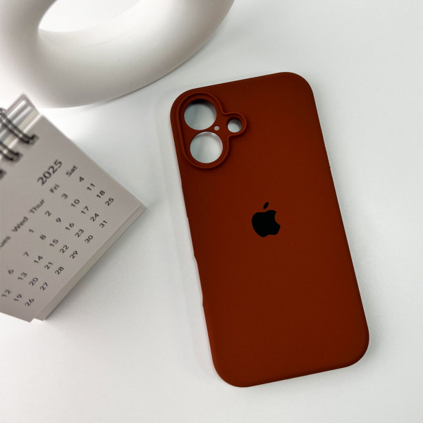 Чохол для смартфона Silicone Full Case AA Camera Protect for Apple iPhone 16 42,Saddle Brown